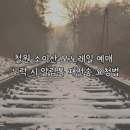 철원 소이산 모노레일 예매 누락 시 알림톡 재전송 요청법