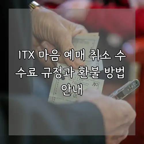 ITX 마음 예매 취소 수수료 규정과 환불 방법 안내