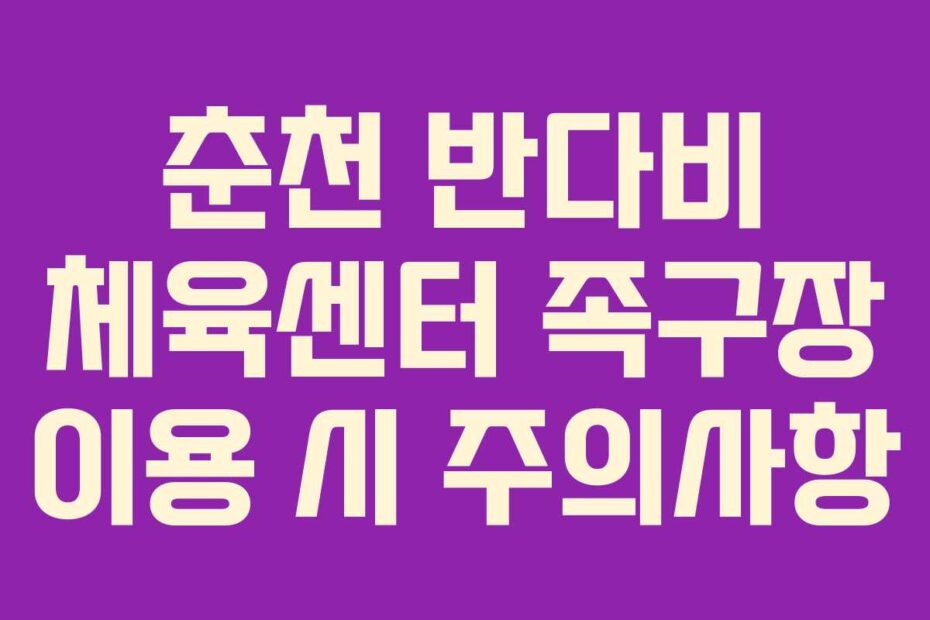 춘천 반다비 체육센터 족구장 이용 시 주의사항