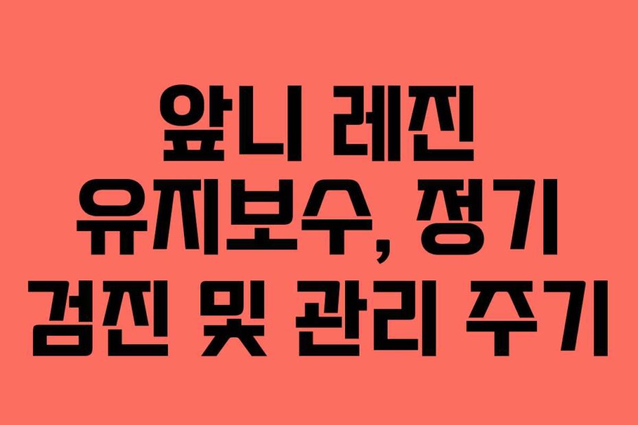 앞니 레진 유지보수, 정기 검진 및 관리 주기