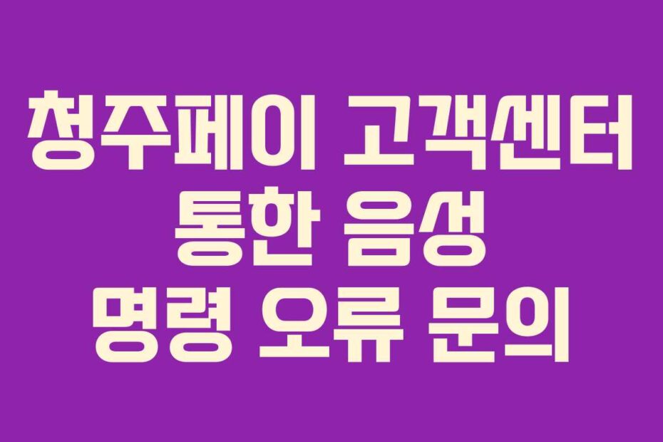 청주페이 고객센터 통한 음성 명령 오류 문의