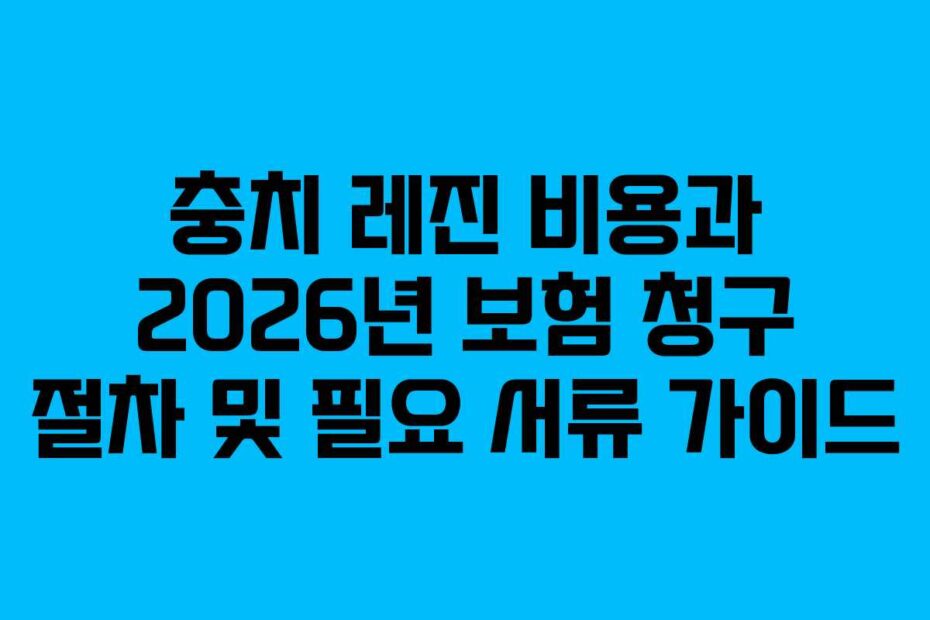 충치 레진 비용과 2026년 보험 청구 절차 및 필요 서류 가이드