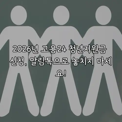 2026년 고용24 청년지원금 신청, 알림톡으로 놓치지 마세요!