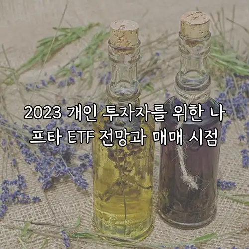 2023 개인 투자자를 위한 나프타 ETF 전망과 매매 시점