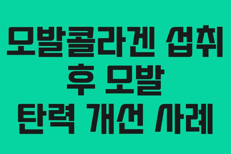 모발콜라겐 섭취 후 모발 탄력 개선 사례